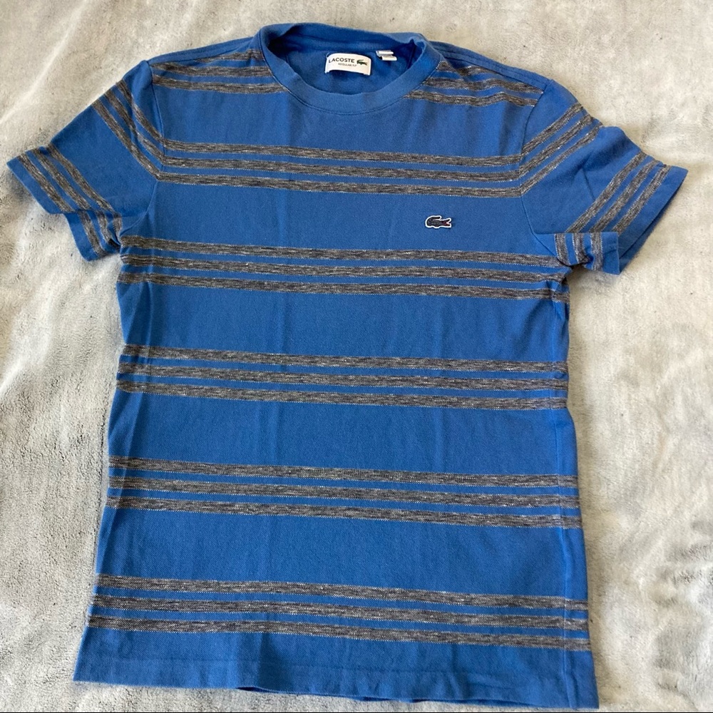 Striped Lacoste Woven t-shirt